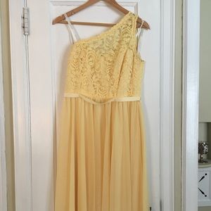 David’s Bridal Short One Shoulder Lace Dress